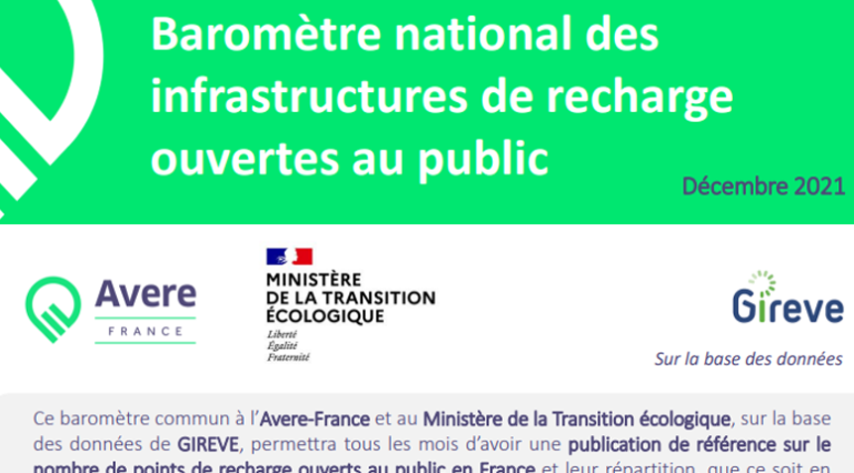 The Ministry of Ecological and Solidarity Transition and Avere-France association gathered with GIREVE for a monthly joint publication of EV charging infrastructure