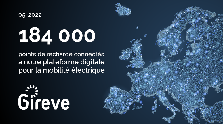 184000 points de recharge connectés à Gireve en Europe pour l'itinérance en mai 2022