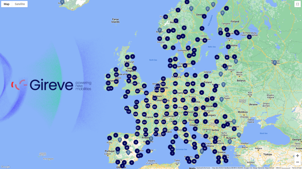 Gireve develops iFrame with all charging stations in Europe that are connected to its roaming platform.