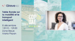 Rejoignez-nous pendant la COP28 sur la Zone bleue pour parler mobilité et transports intelligents, le 8 décembre 2023!