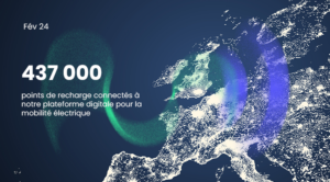 Carte d'europe illustrant le nombre de points de recharge connectés à Gireve en février 2024