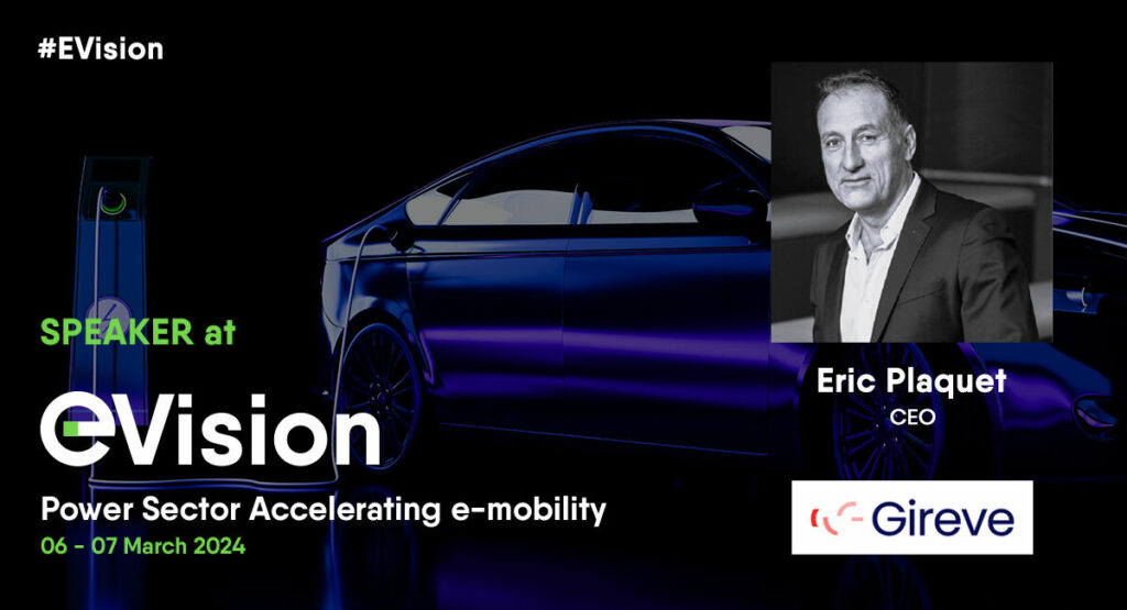 M. Eric Plaquet, CEO & Président de Gireve sera un des speaker pour la session sur l'interopérabilité des données des véhicules électriques à l'événement Evision d'Eurelectric.