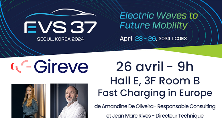 Gireve est exposant à EVS37 à Seoul de 23 avril au 26 avril. Nous présenterons notre étude sur la recharge rapide en Europe le 26 avril à 9h.